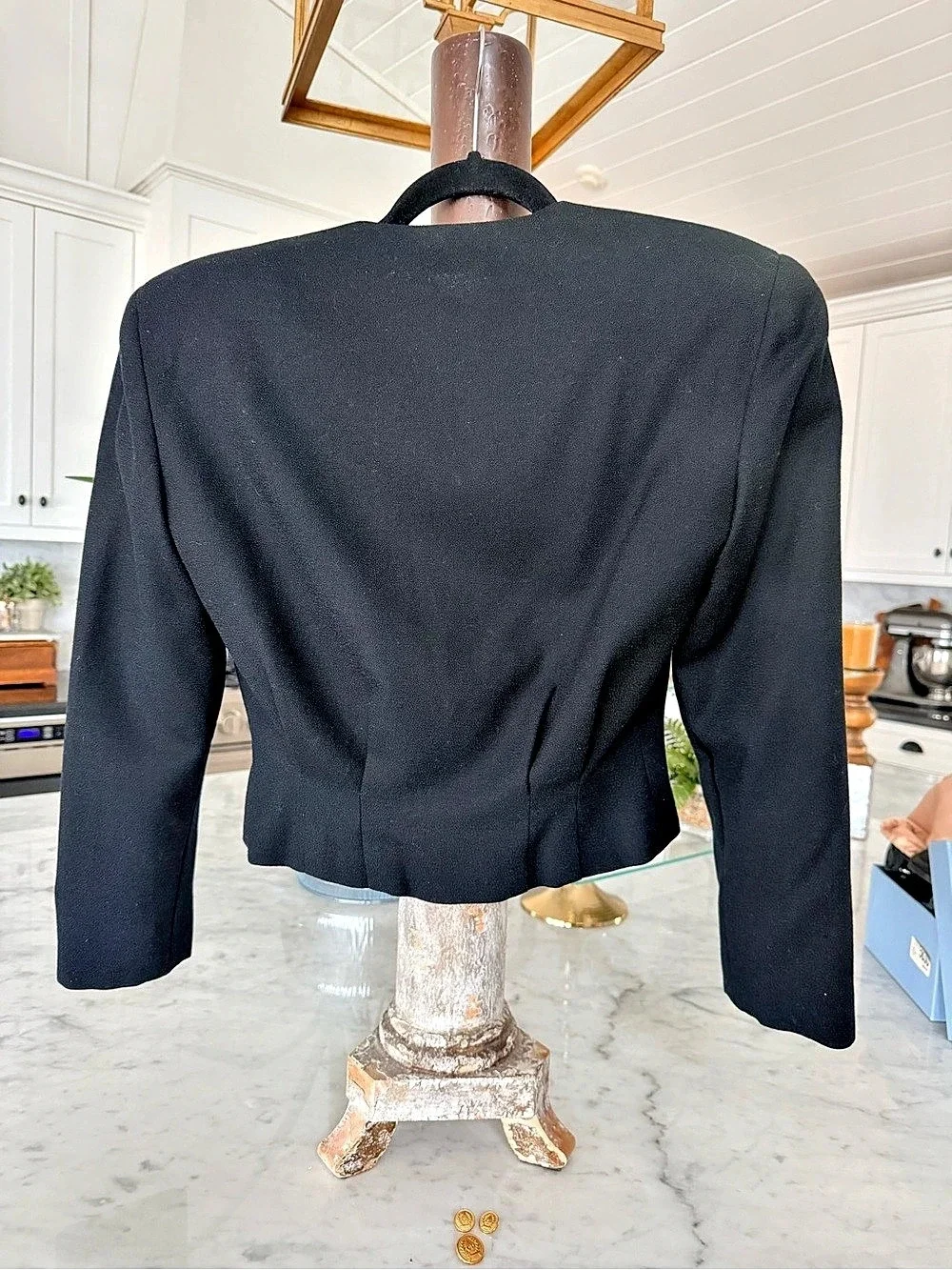 Christian Dior Vintage Separates Black Cropped Blazer, black wool jacket